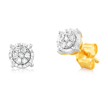 Load image into Gallery viewer, Luminesce Lab Grown 9ct Yellow Gold 4 Claw Stud Diamond Earrings