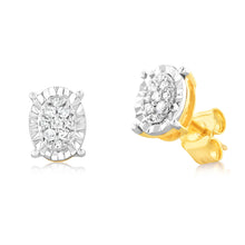 Load image into Gallery viewer, Luminesce Lab Grown 9ct Yellow Gold Oval Diamond Earrings