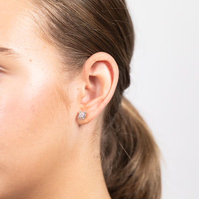 Luminesce Lab Grown 9ct Yellow Gold Cushion Diamond Earrings