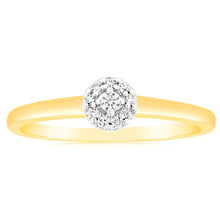 Load image into Gallery viewer, 9ct Yellow Gold Luminesce Lab Grown Ring with 10 Brilliant Diamonds