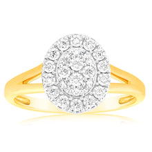 Load image into Gallery viewer, Luminesce Lab Grown 9ct Yellow Gold Diamond Cluster Ring