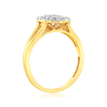 Load image into Gallery viewer, Luminesce Lab Grown 9ct Yellow Gold Diamond Cluster Ring