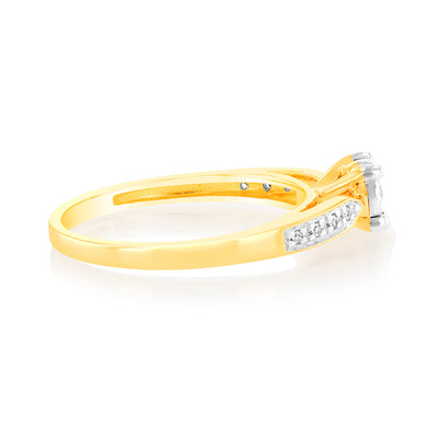 Luminesce Lab Grown 9ct Yellow Gold 1/10 Carat Diamond Ring