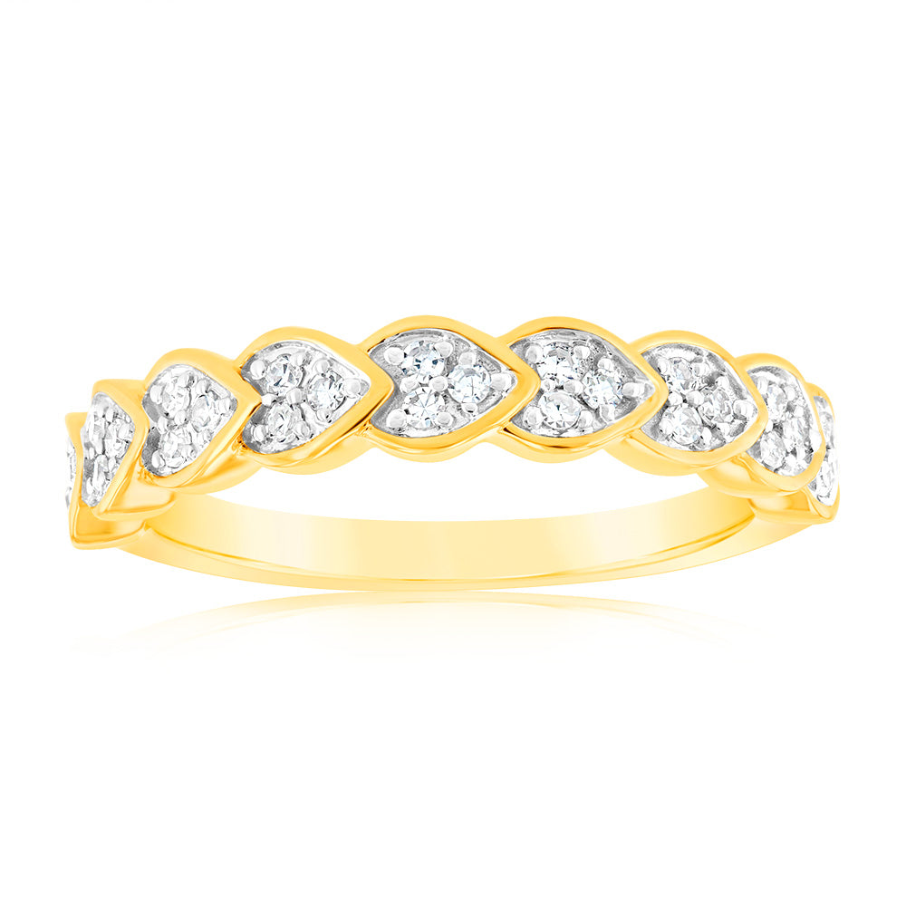 9ct Yellow Gold Luminesce Lab Grown Ring with 28 Brilliant Diamonds