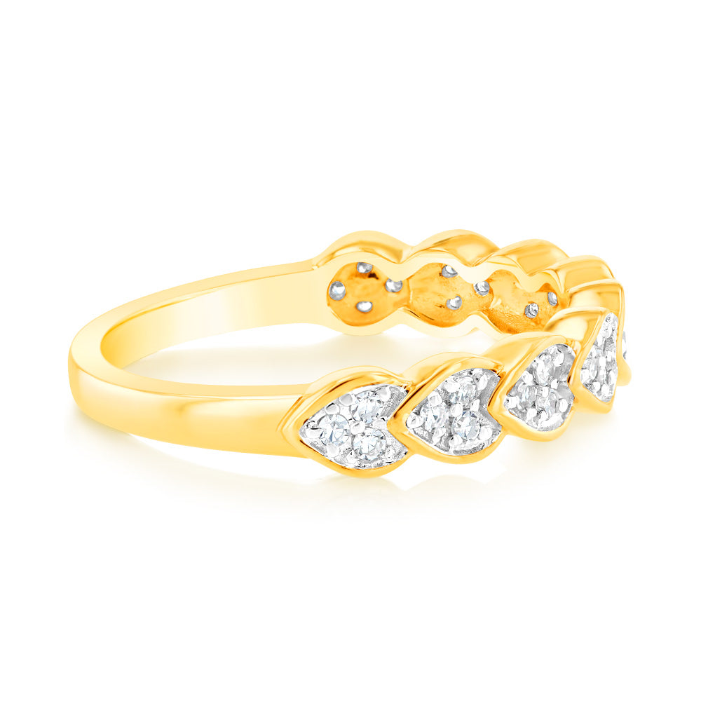 9ct Yellow Gold Luminesce Lab Grown Ring with 28 Brilliant Diamonds