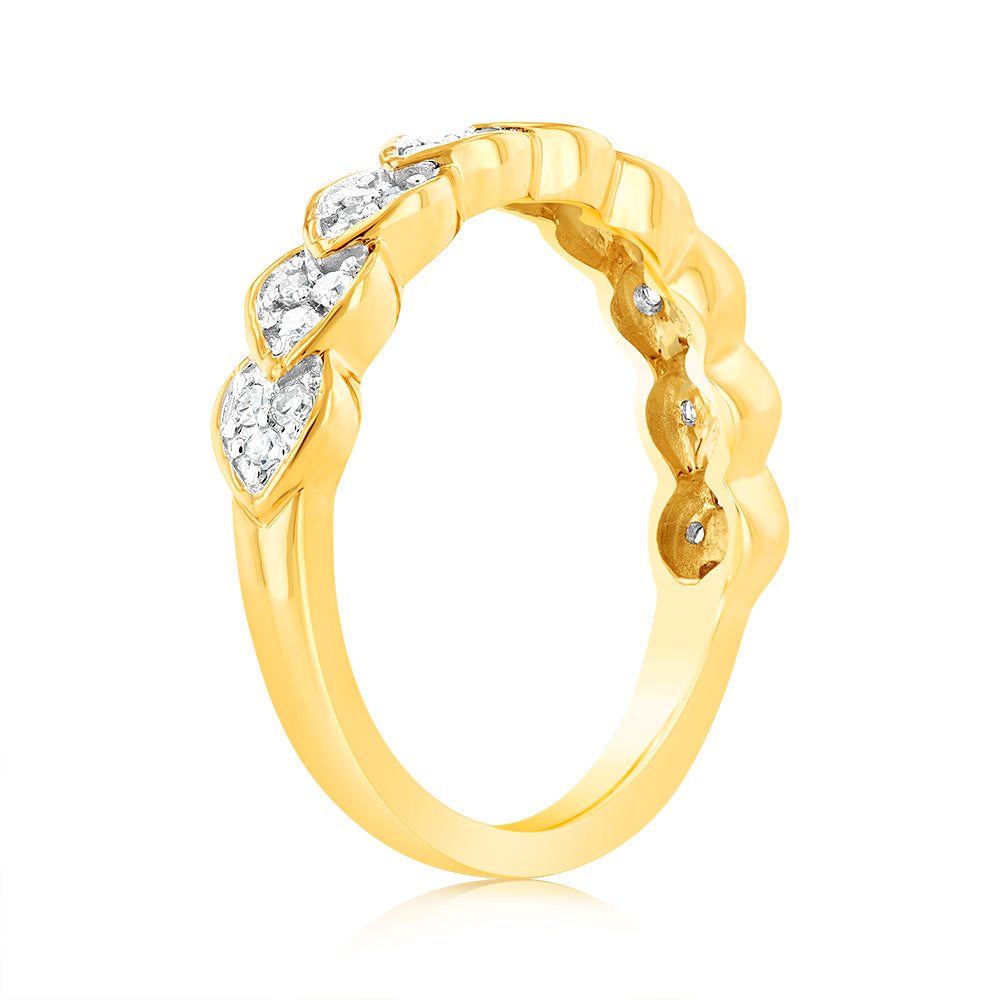 9ct Yellow Gold Luminesce Lab Grown Ring with 28 Brilliant Diamonds