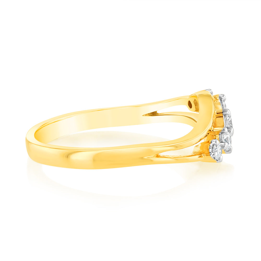 9ct Yellow Gold Luminesce Lab Grown 1/4 Carat Diamond Ring