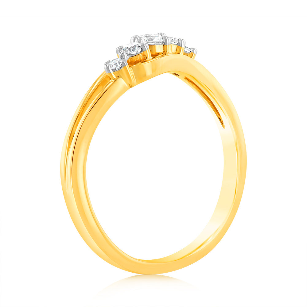 9ct Yellow Gold Luminesce Lab Grown 1/4 Carat Diamond Ring