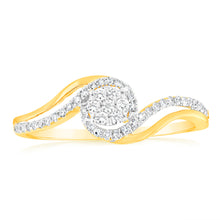 Load image into Gallery viewer, 9ct Yellow Gold Luminesce Lab Grown Cluster Diamond Ring