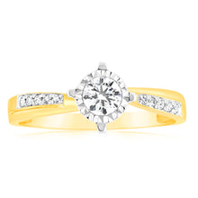 Load image into Gallery viewer, Luminesce Lab Grown 9ct Yellow Gold 1/2 Carat Diamond Ring