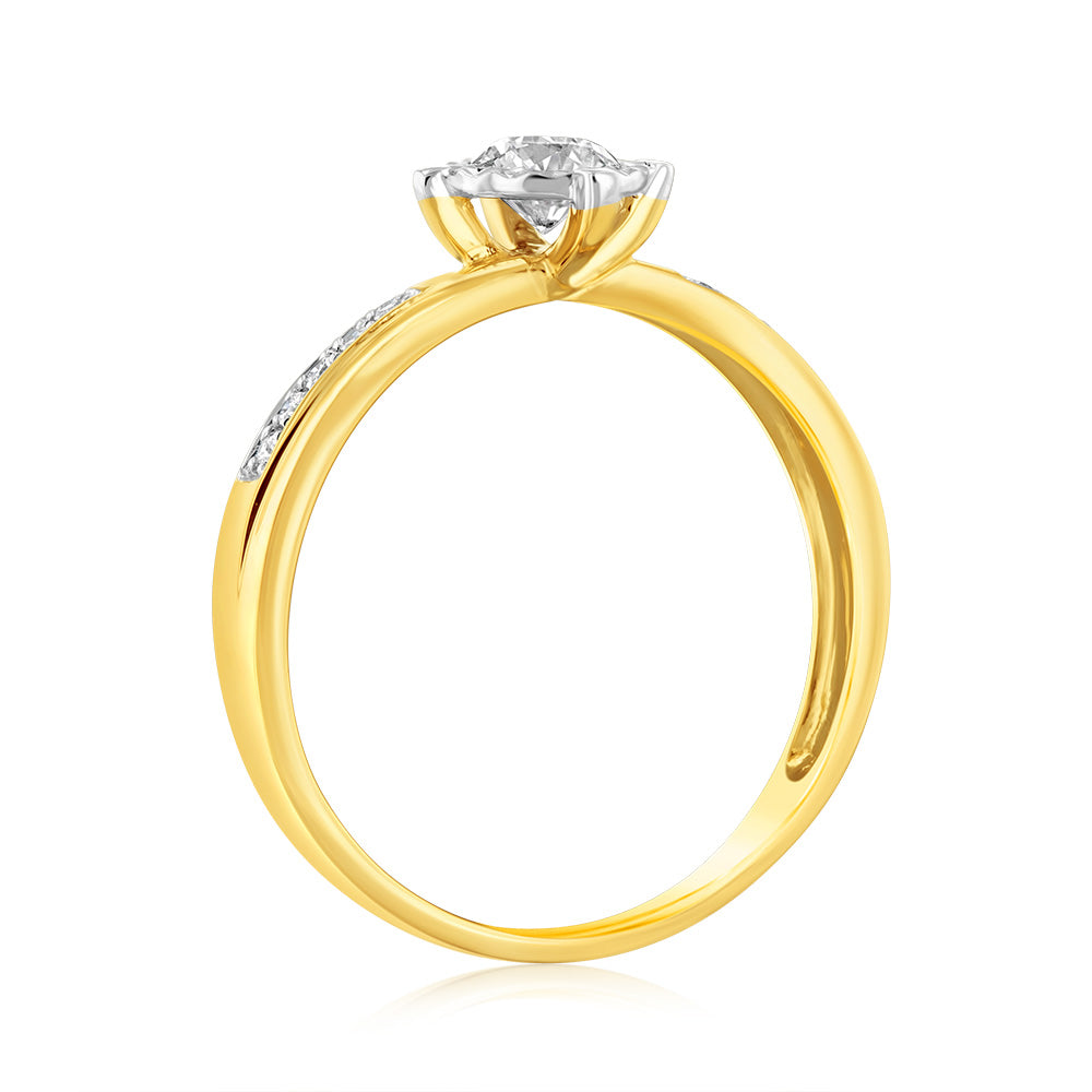 Luminesce Lab Grown 9ct Yellow Gold 1/2 Carat Diamond Ring