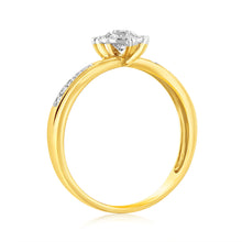 Load image into Gallery viewer, 9ct Yellow Gold Luminesce Lab Grown 1/2 Carat Diamond Ring with 11 Brilliant Diamonds