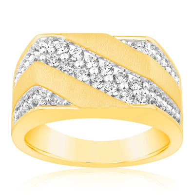1 Carat Luminesce Lab Grown Diamond Gents Ring in 9ct Yellow Gold