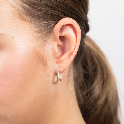 Luminesce Lab Grown 9ct Yellow Gold Hoop Earring With 20 Brillant Diamonds