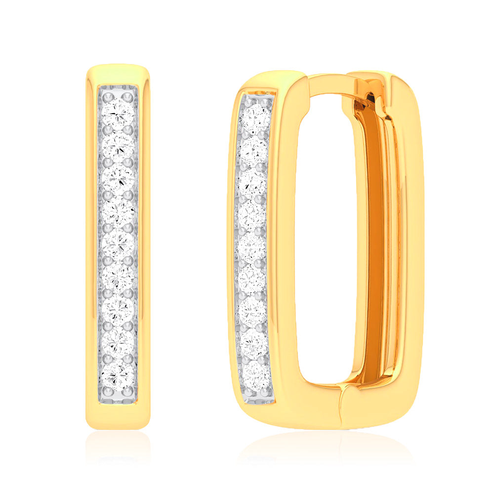1/4 Carat Luminesce Lab Grown Hoop Diamond Earring in 9ct Yellow Gold