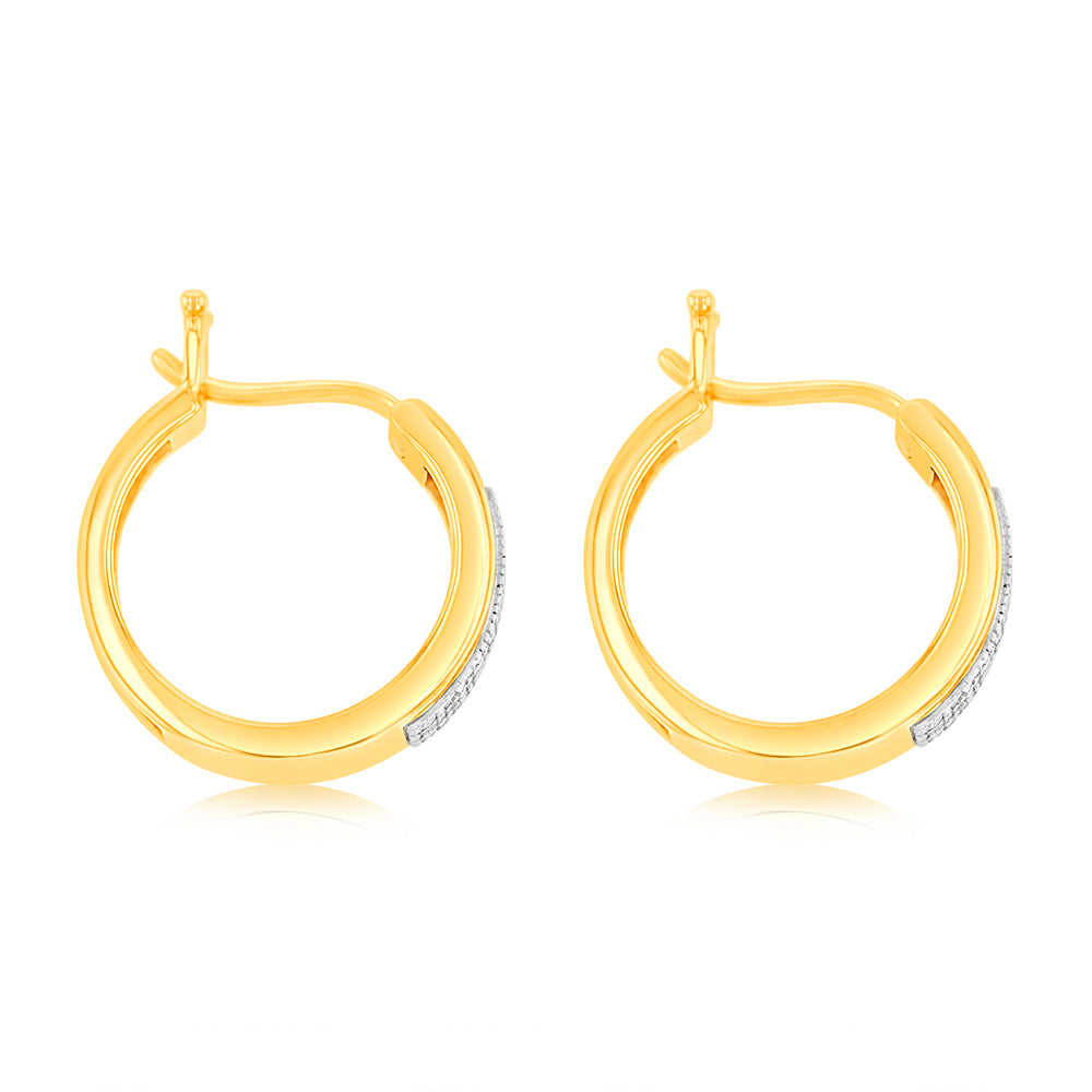 1/6 Carat Luminesce Lab Grown Diamond Hoop Earring in 9ct Yellow Gold