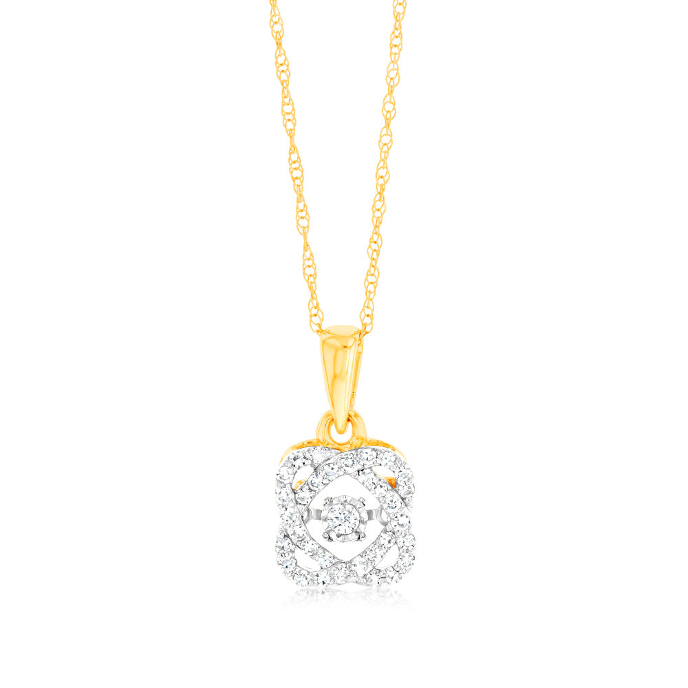 9ct Yellow Gold Luminesce Lab Grown Diamond Pendant