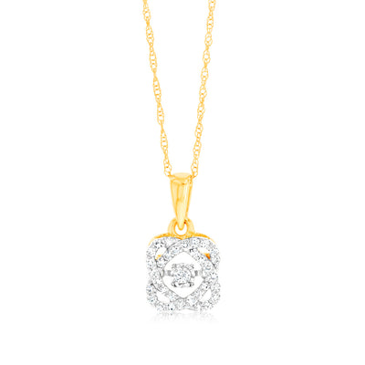 9ct Yellow Gold Luminesce Lab Grown Diamond Pendant