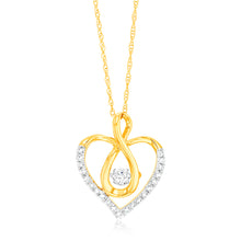 Load image into Gallery viewer, 9ct Yellow Gold Luminesce Lab Grown Infinity In Heart Diamond Pendant