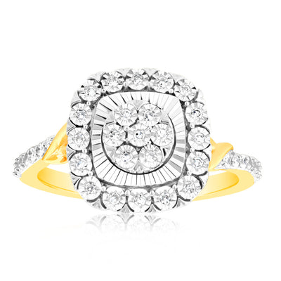 1/10 Carat Luminesce Lab Grown Diamond Ring In 9ct Yellow Gold