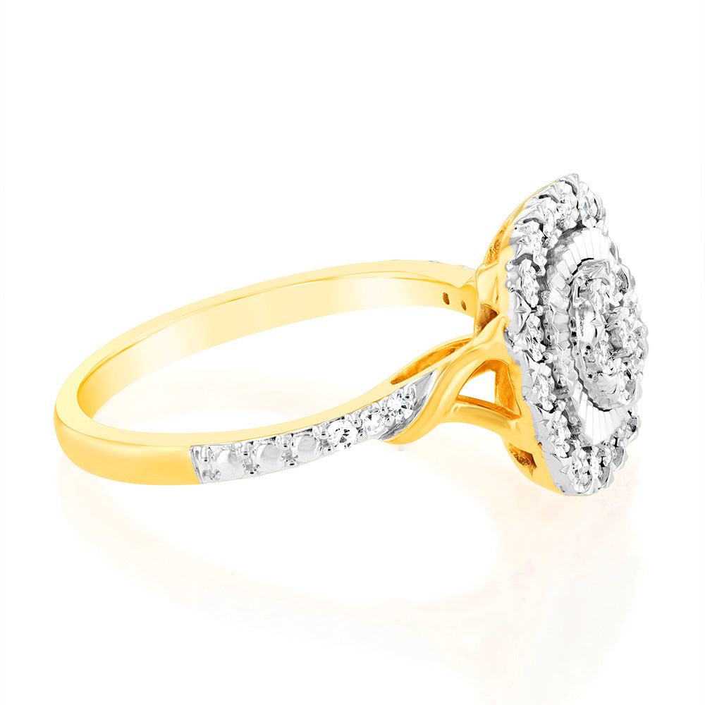 1/10 Carat Luminesce Lab Grown Diamond Ring In 9ct Yellow Gold