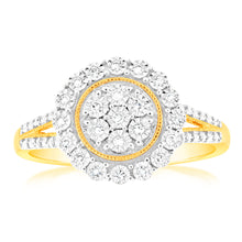 Load image into Gallery viewer, 9ct Yellow Gold Luminesce Lab Grown Cluster Diamond Ring