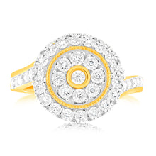 Load image into Gallery viewer, 9ct Yellow Gold Luminesce Lab Grown Cluster Ring with 35 Brilliant Diamonds