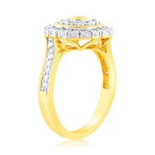 Load image into Gallery viewer, 9ct Yellow Gold Luminesce Lab Grown Cluster Ring with 35 Brilliant Diamonds