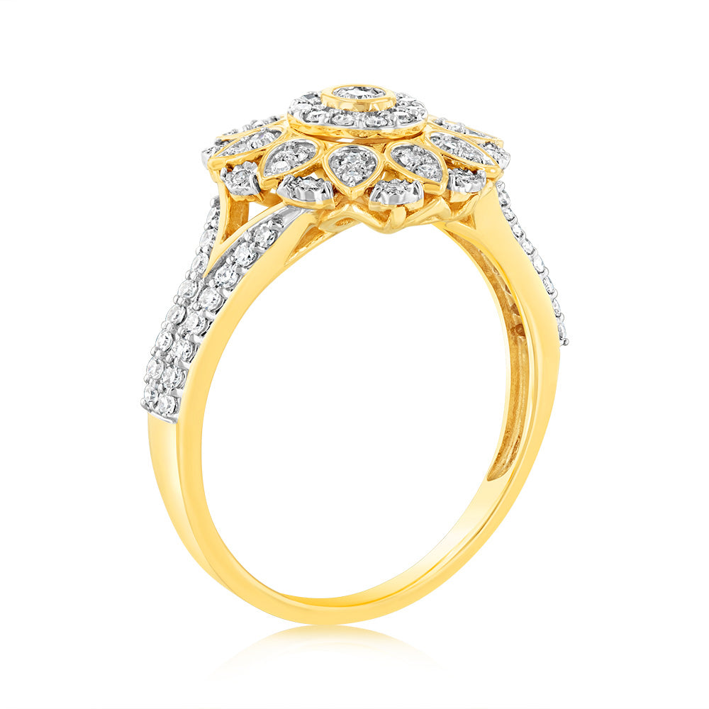 1/ 2 Carat Luminesce Lab Grown Diamond Ring In 9ct Yellow Gold