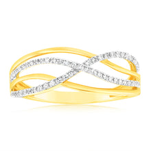 Load image into Gallery viewer, 9ct Yellow Gold Luminesce Lab Grown Double Band Diamond Ring