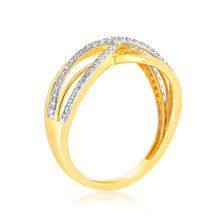 Load image into Gallery viewer, 9ct Yellow Gold Luminesce Lab Grown Double Band Diamond Ring