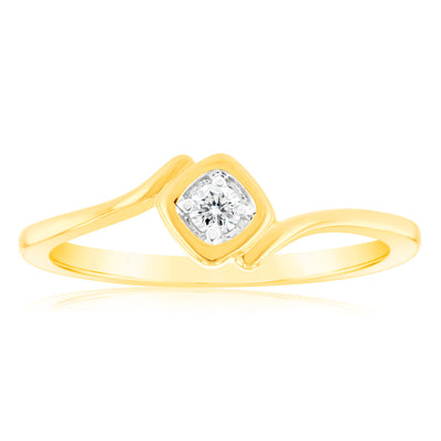 Luminesce Lab Grown Single Diamond Ring In 9ct Yellow Gold