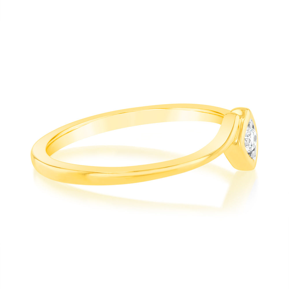 Luminesce Lab Grown Single Diamond Ring In 9ct Yellow Gold