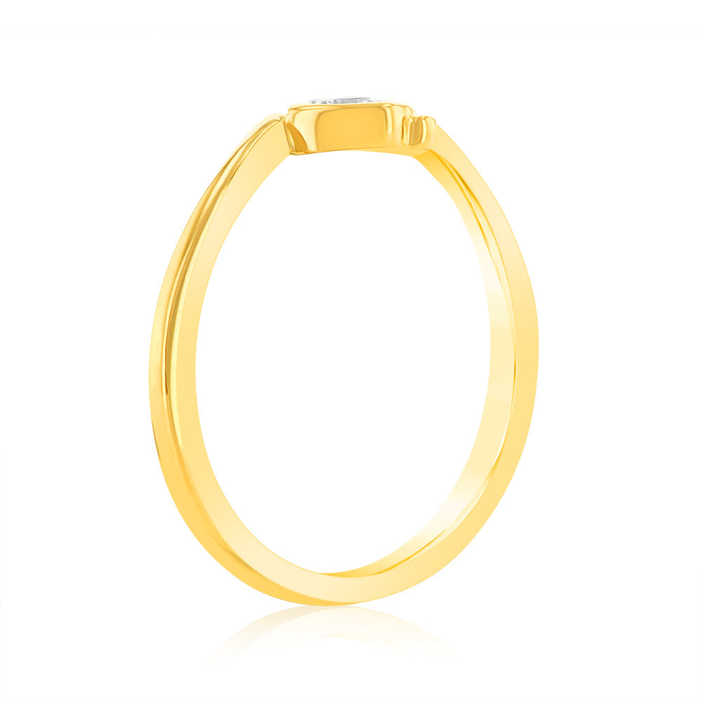 Luminesce Lab Grown Single Diamond Ring In 9ct Yellow Gold