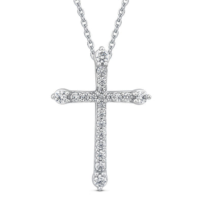 Luminesce Lab Grown Diamond Cross Pendant In 10ct White Gold