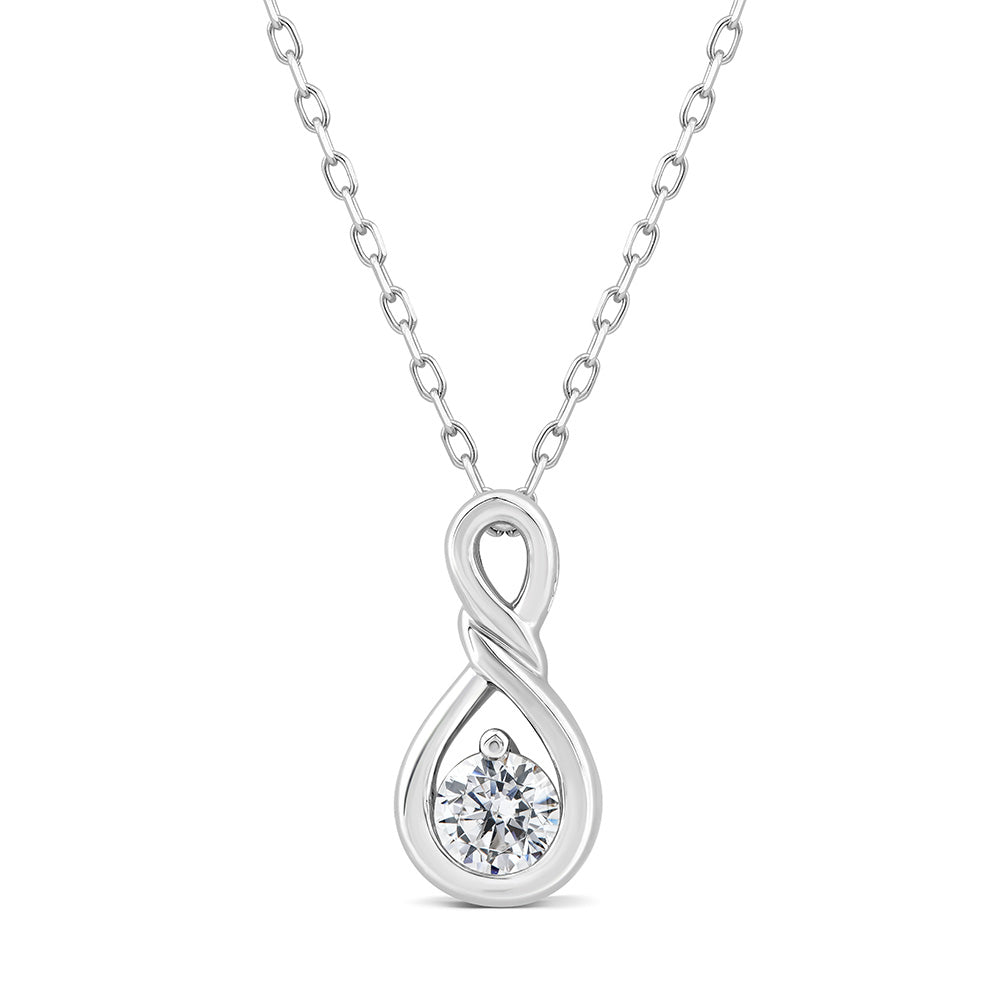 Luminesce Lab Grown Infinity Diamond Pendant With 10ct White Gold