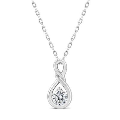 Luminesce Lab Grown Infinity Diamond Pendant With 10ct White Gold