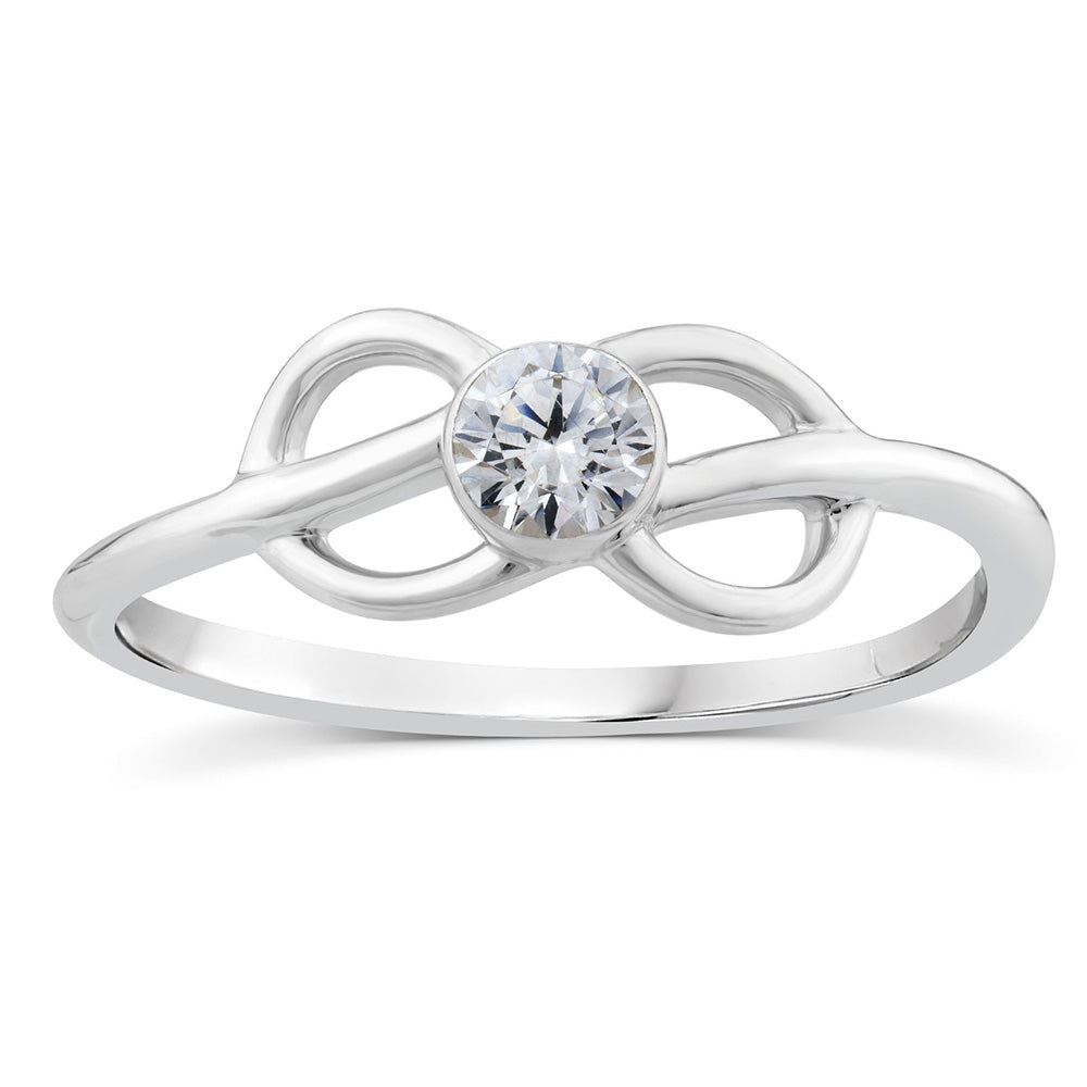 10ct White Gold Luminesce Lab Grown Infinity 0.23 Carat Diamond Ring  Size N½