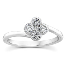 Load image into Gallery viewer, 10ct White Gold Luminesce Lab Grown 1/2 Carat Flower Shaped Diamond Ring