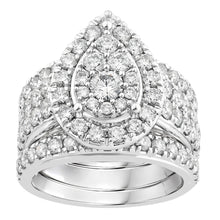 Load image into Gallery viewer, 10ct White Gold Luminesce Lab Grown 3 Carats Diamond Rings Set