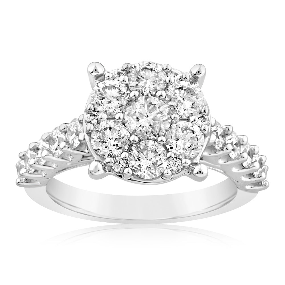 10ct White Gold Luminesce Lab Grown 2.3 Carat Diamond Ring