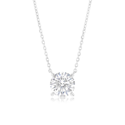 Luminesce Lab Grown 1 Carat Diamond Solitaire Pendant on 10ct White Gold Chain