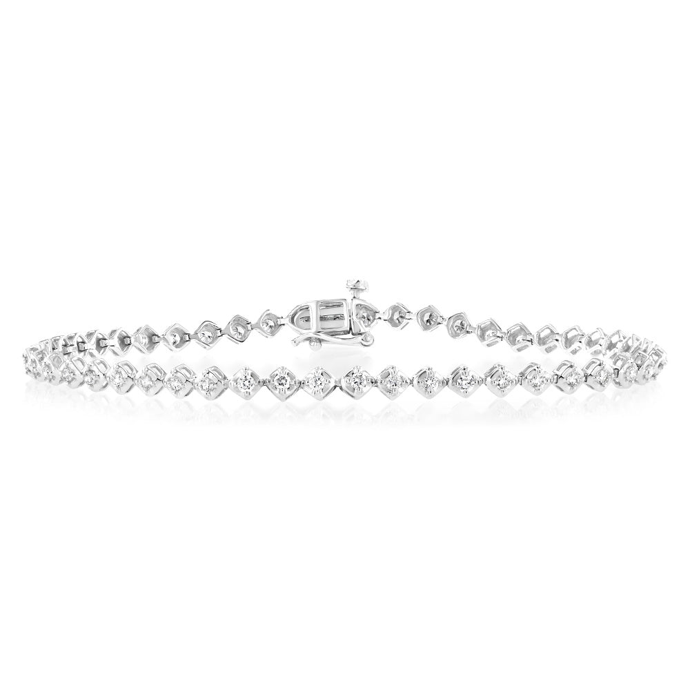 Luminesce Lab Grown Diamond Pear Shaped Tennis Bracelet with 10ct White Gold