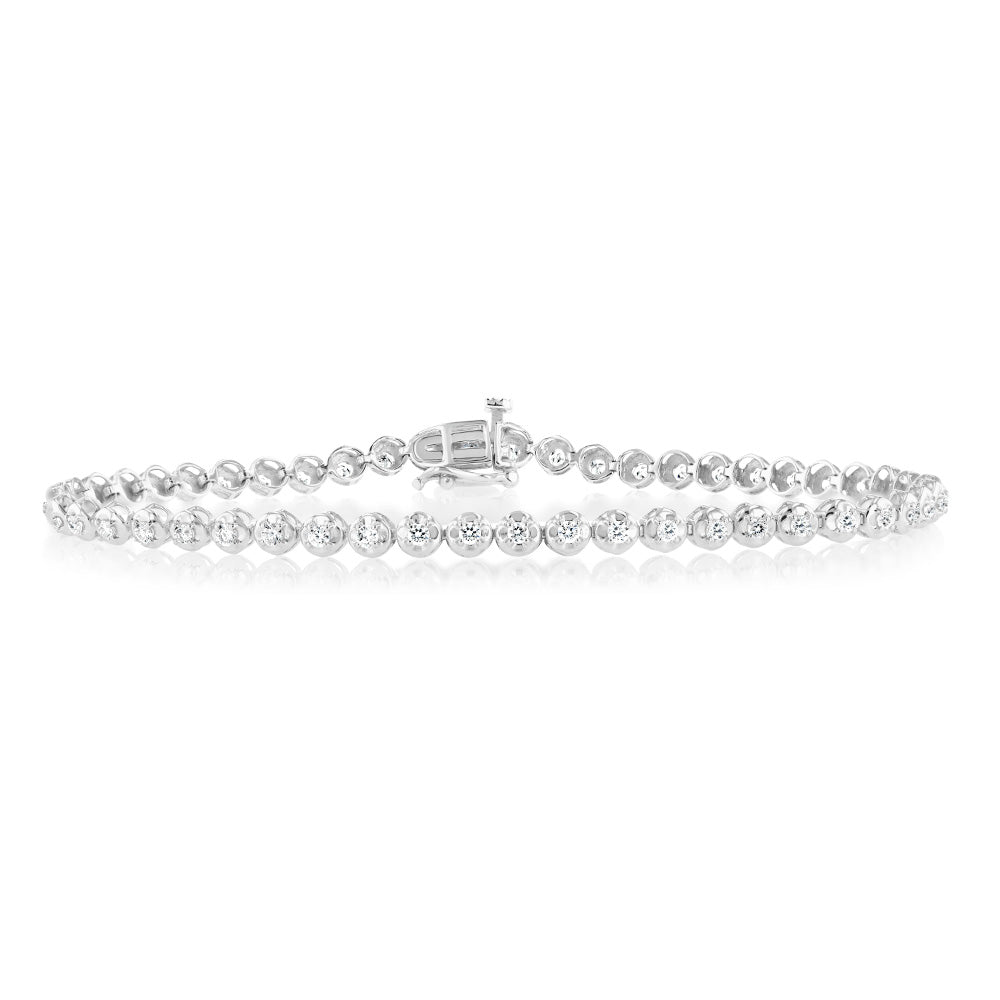 Luminesce Lab Grown Diamond Oval Shaped Tennis Bracelet with 10ct White Gold