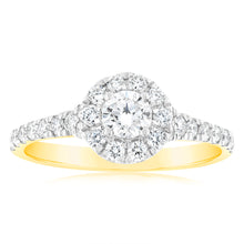 Load image into Gallery viewer, Luminesce Lab Grown Solitaire Fancy 0.75Ct Diamond Ring in 9ct Yellow Gold