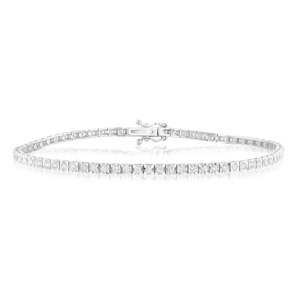 1 Carat Luminesce Lab Grown Diamond Tennis Bracelet in 9ct White Gold