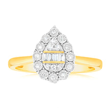 Load image into Gallery viewer, Luminesce Lab Grown Pear Shape 0.12Ct Diamond Ring in 9ct Yellow Gold