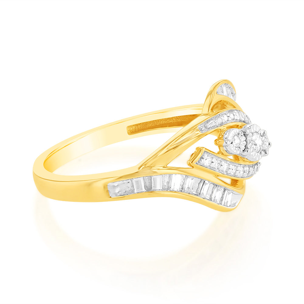 Luminesce Lab Grown 0.18Ct Diamond Ring in 9ct Yellow Gold