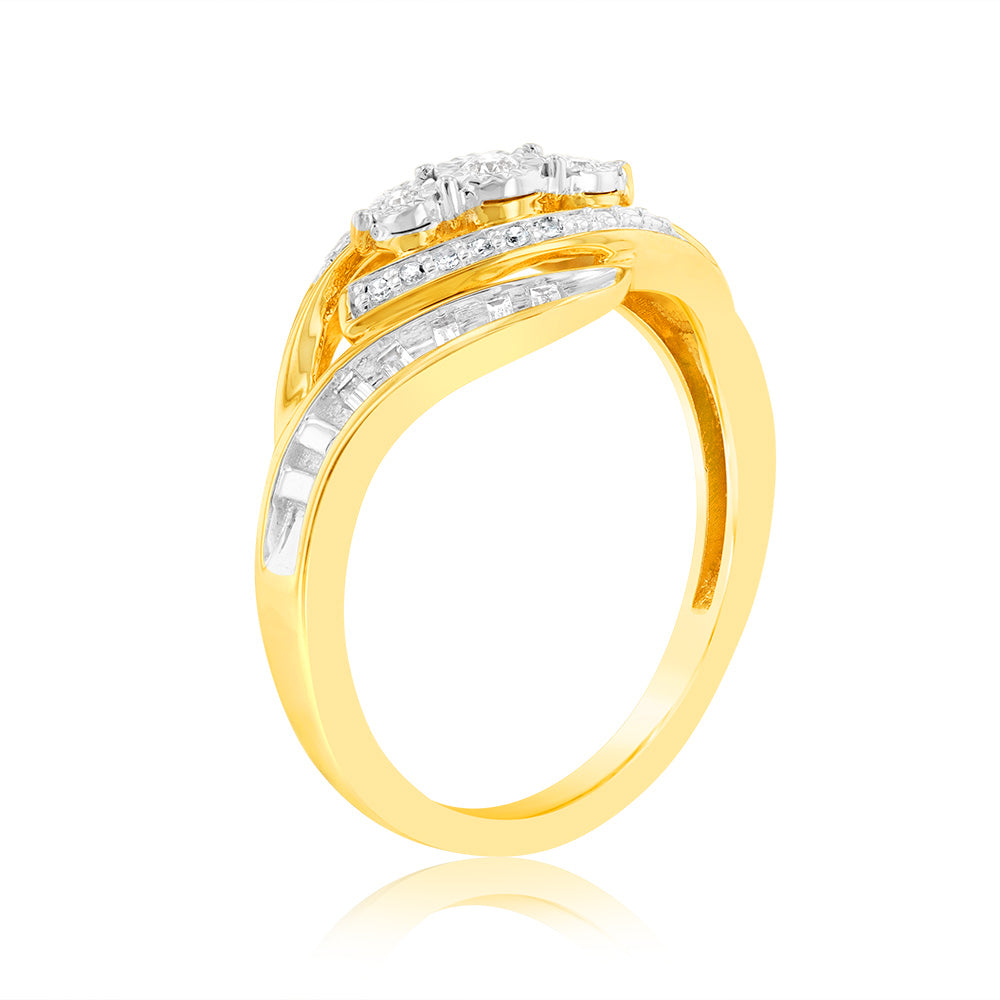 Luminesce Lab Grown 0.18Ct Diamond Ring in 9ct Yellow Gold