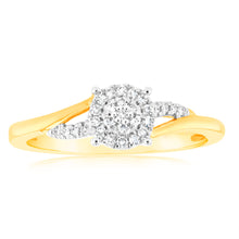 Load image into Gallery viewer, Luminesce Lab Grown 0.10ct Diamond Ring in 9ct Yellow Gold